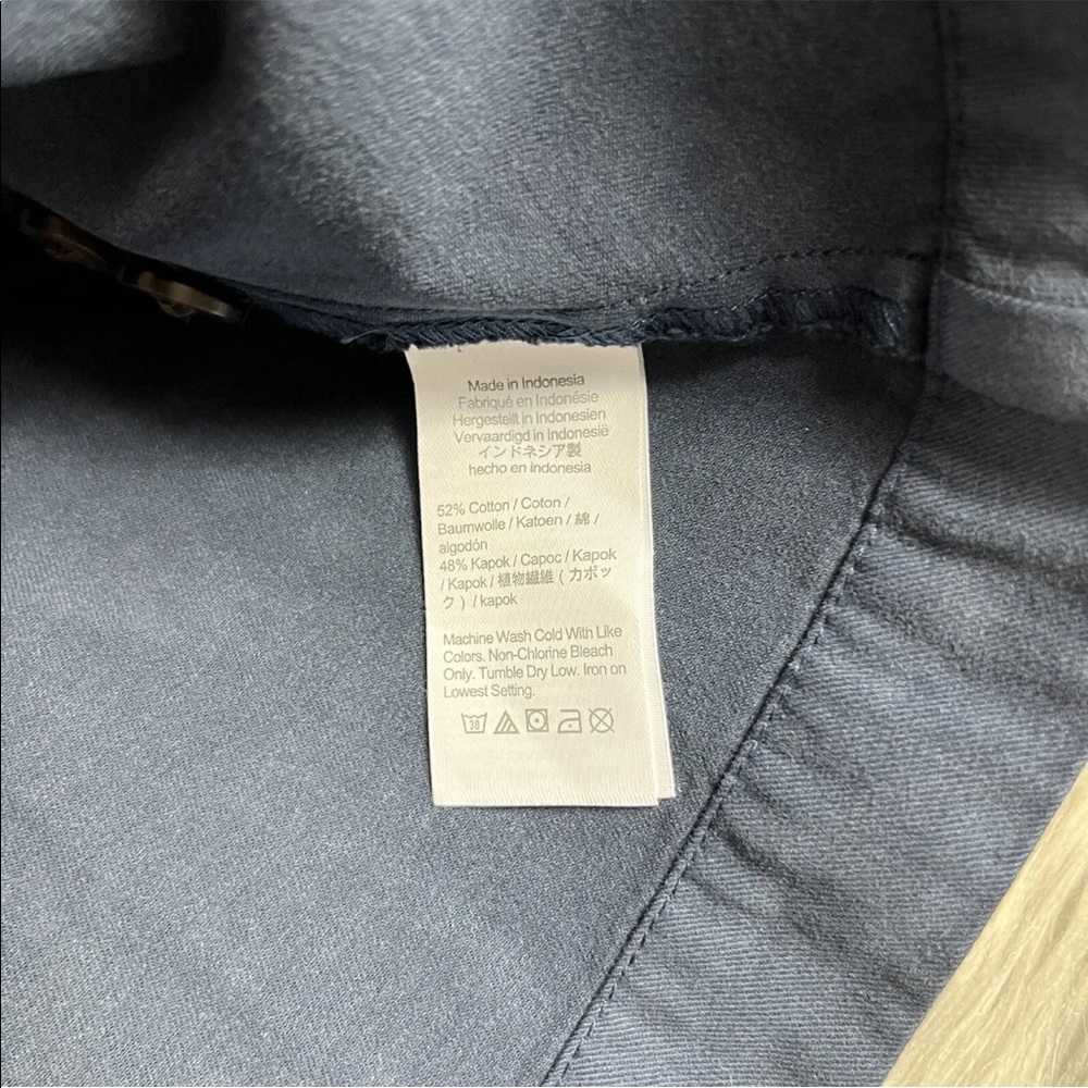 Madewell (Re)sponsible Long Sleeve Blue Button Front Mini Dress - Picture 10 of 13